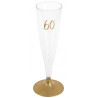 Verres à pied anniversaire 60 ans or Verres à pied anniversaire 60 ans or