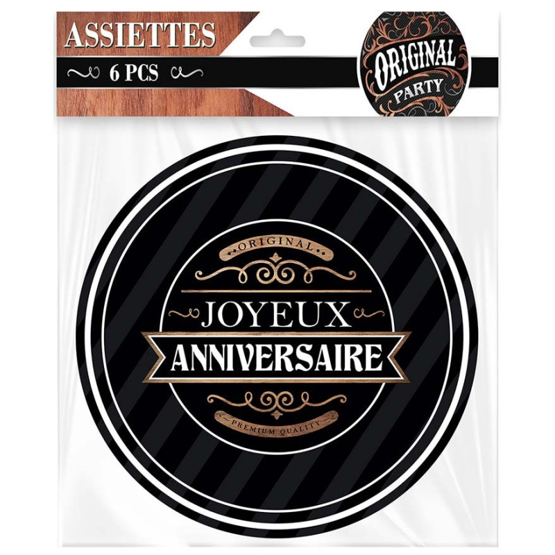 Assiettes en carton pour anniversaire homme