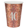 Gobelets anniversaire en carton 40 ans rose gold Gobelets anniversaire en carton 40 ans rose gold