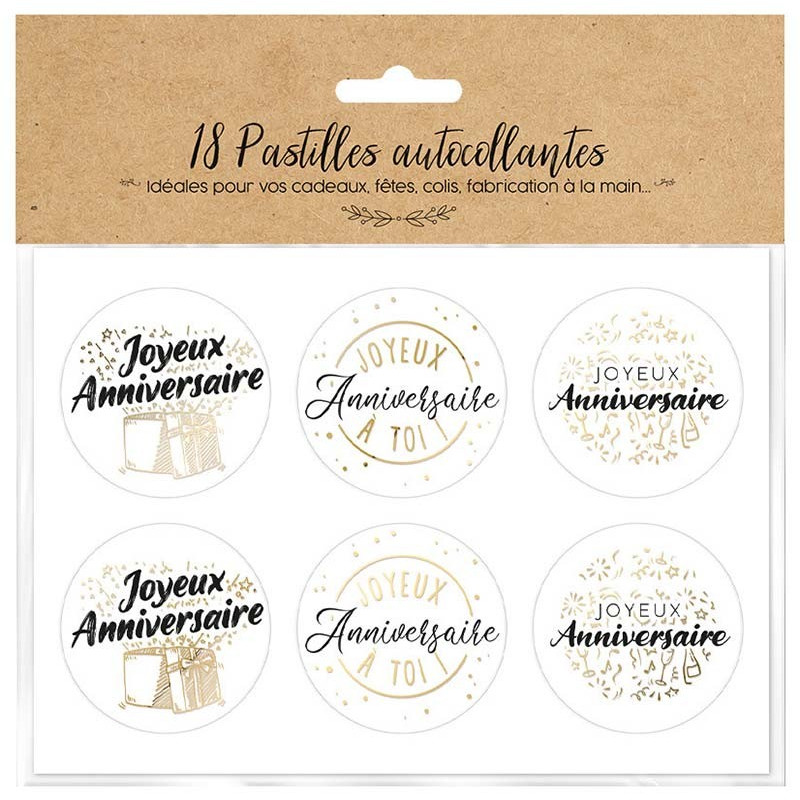Stickers Anniversaire, bougies et chiffres - 1,8 cm