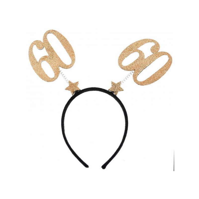 Serre-tête doré pour anniversaire 60 ans