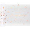 Chemin de table joyeux anniversaire rose gold