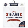 Tee-shirt anniversaire 18 ans garçon