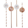 Pailles en carton anniversaire rose gold