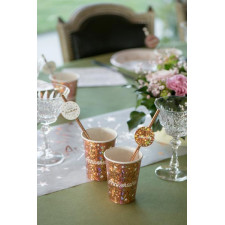 Pailles rose gold pour anniversaire