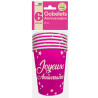Gobelets en carton anniversaire roses