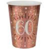 Gobelets anniversaire 60 ans en carton rose gold Gobelets anniversaire 60 ans en carton rose gold