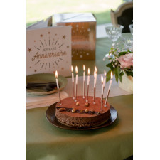 Décoration rose gold pour gâteau d'anniversaire