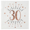 Serviettes en papier 30 ans rose gold pour anniversaire Serviettes en papier 30 ans rose gold pour anniversaire