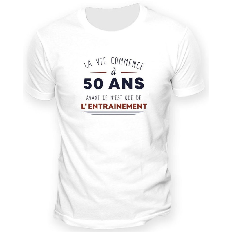 Tee-shirt 50 ans Anniversaire Homme Blanc M, L, XL