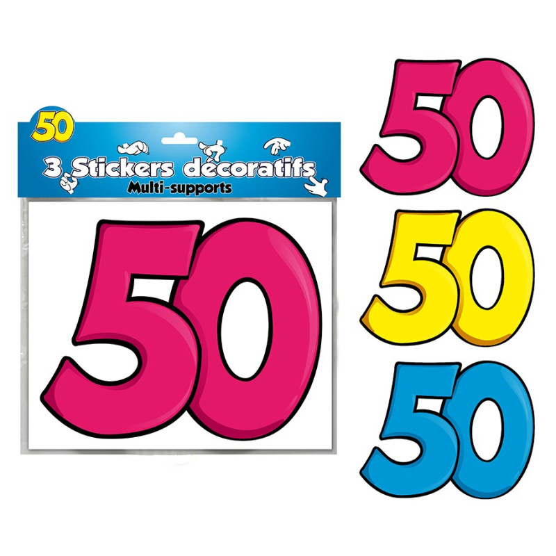 Stickers décoratifs 50 ans anniversaire
