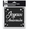 Serviettes papier anniversaire noir et agent Serviettes papier anniversaire noir et agent