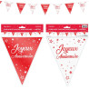 Guirlande joyeux anniversaire rouge avec fanions Guirlande joyeux anniversaire rouge avec fanions