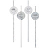Pailles d'anniversaire argent en carton