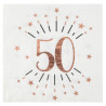 Serviettes en papier anniversaire 50 ans rose gold Serviettes en papier anniversaire 50 ans rose gold