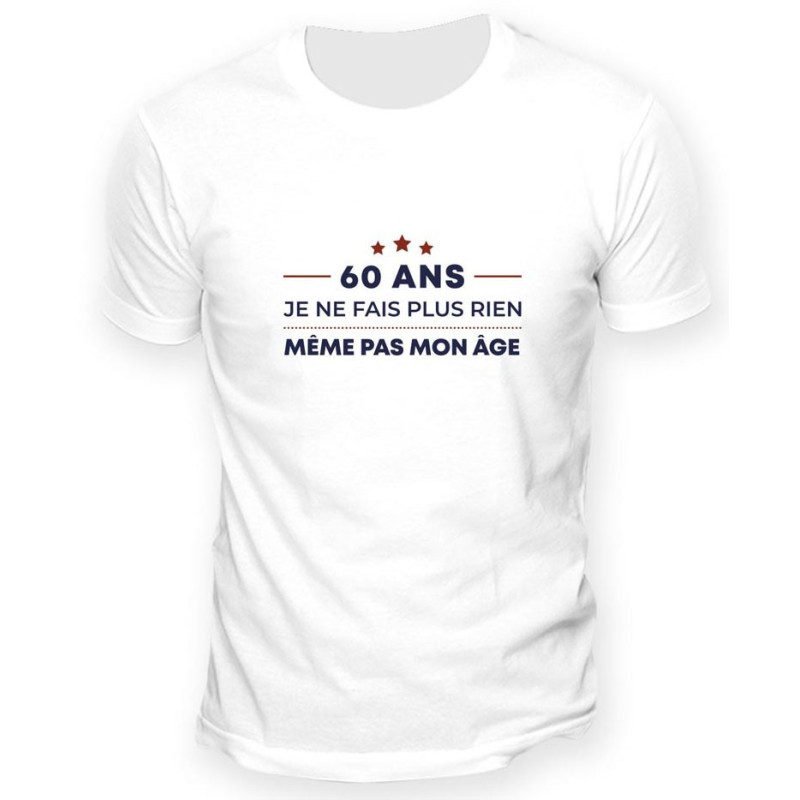Tee-shirt 60 ans Anniversaire Homme Blanc M, L, XL