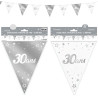 Guirlande fanion âge 30 ans argent pour décoration d'anniversaire Guirlande fanion âge 30 ans argent pour décoration d'anniversaire
