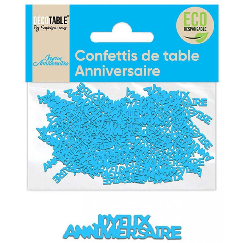 Confettis joyeux anniversaire bleus