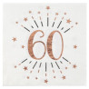 Serviettes pour anniversaire 60 ans rose gold chic Serviettes pour anniversaire 60 ans rose gold chic