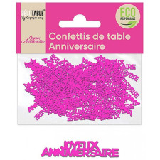Confettis de table anniversaire rose en papier