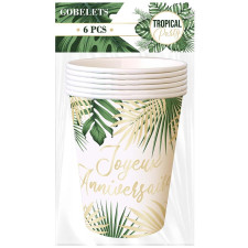 Gobelets en carton pour anniversaire thème tropical