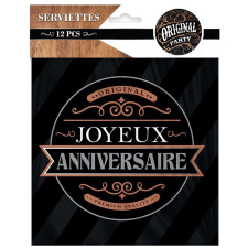 Serviettes en papier homme anniversaire