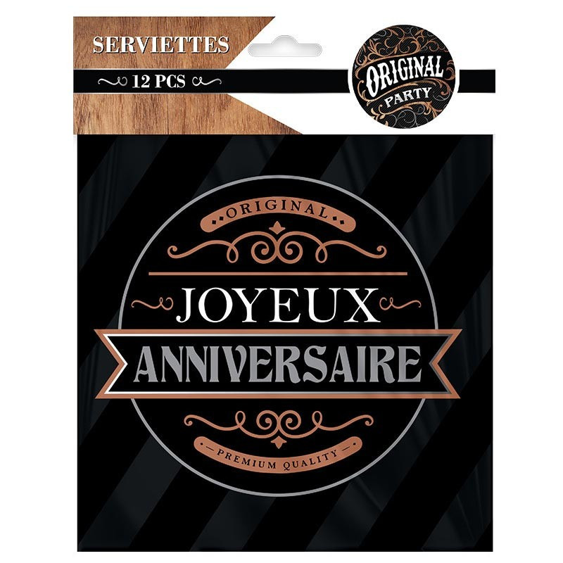 Serviettes en papier homme anniversaire
