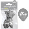 Ballons anniversaire 18 ans couleur argent