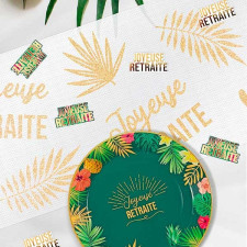 Décoration de table départ à la retraite thème tropical Décoration de table départ à la retraite thème tropical