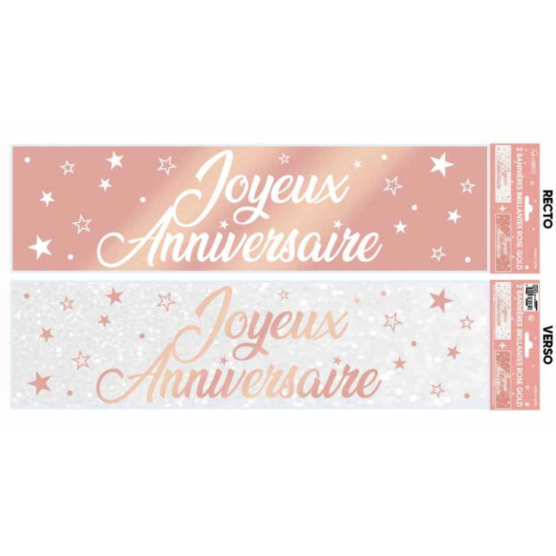 Guirlande joyeux anniversaire rose gold 2,5m