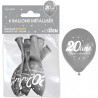 Ballon d'anniversaire 20 ans argent