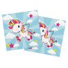 Serviettes de table en papier licorne