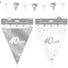 Guirlande pour anniversaire 40 ans chic argent et blanc Guirlande pour anniversaire 40 ans chic argent et blanc