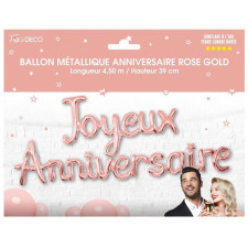 Guirlande anniversaire rose gold en forme de ballons