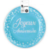 Assiettes en carton compostables bleues joyeux anniversaire