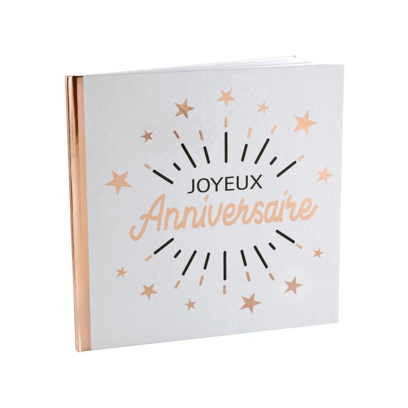 Livre d'or joyeux anniversaire rose gold