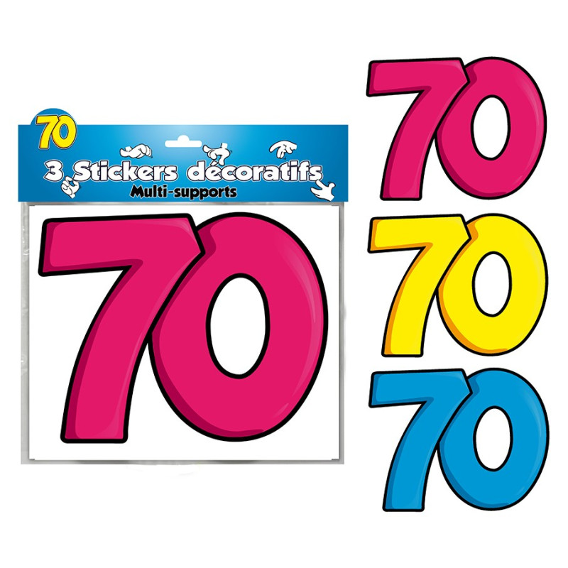 Stickers décoratifs anniversaire 70 ans
