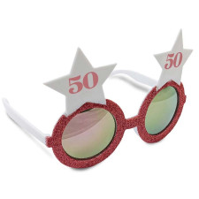 Accessoire lunettes d'anniversaire 50 ans rose gold
