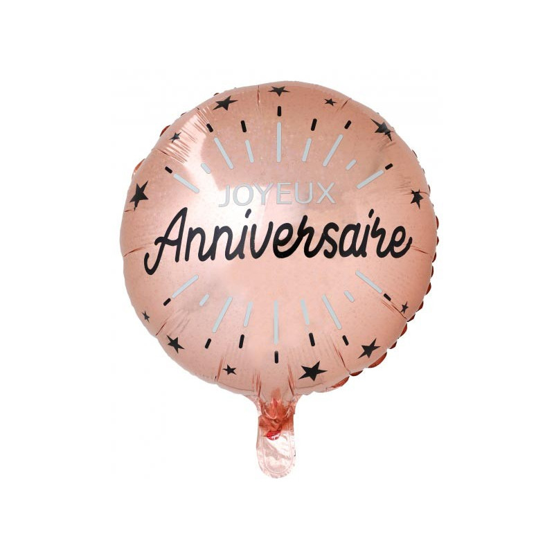 Ballon anniversaire hélium rose gold