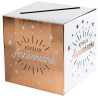 Urne anniversaire rose gold et blanche en carton