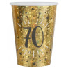 Gobelets en carton anniversaire 70 ans noir et or Gobelets en carton anniversaire 70 ans noir et or