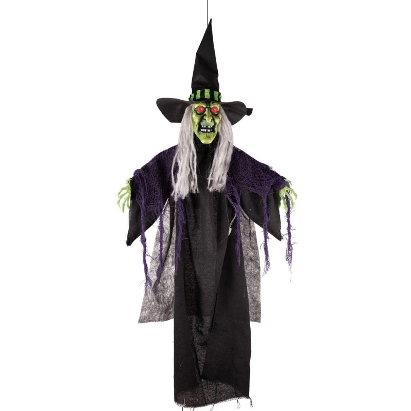 Automate d'Halloween sorcière sonore et lumineuse Automate d'Halloween sorcière sonore et lumineuse