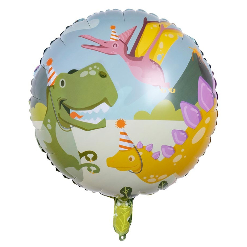 Ballon Dinosaure Alu 45 cm - gonflage air ou hélium