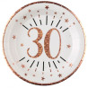 Assiettes jetables anniversaire 30 ans rose gold en carton Assiettes jetables anniversaire 30 ans rose gold en carton