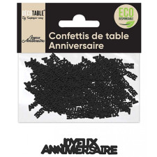 Confettis de table d'anniversaire noirs pour décoration