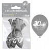 Ballons pour anniversaire 30 ans couleur argent