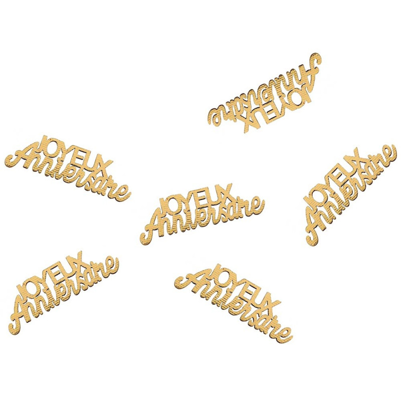 Confettis de table en bois couleur or pour anniversaire Confettis de table en bois couleur or pour anniversaire