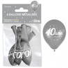 Ballons d'anniversaire 40 ans couleur argent air et hélium Ballons d'anniversaire 40 ans couleur argent air et hélium