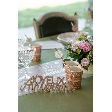 Déco table anniversaire rose gold