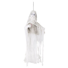Fantôme d'Halloween à suspendre avec voile blanc